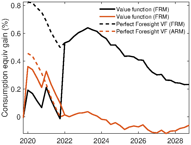 (a) Perfect foresight value path